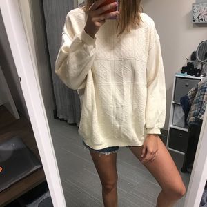 oversized cream knit sweater